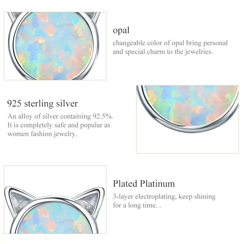 (image pour) Clous d'Oreilles Style PANDORA Étoile miaou - SCE538-Q - Afficher 3