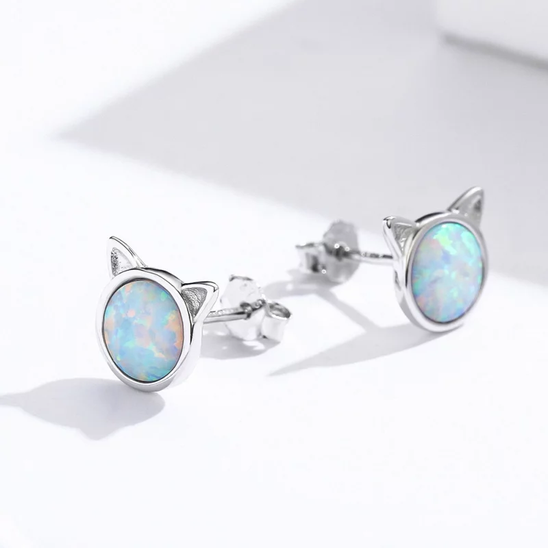 (image pour) Clous d'Oreilles Style PANDORA Étoile miaou - SCE538-Q - Afficher 2