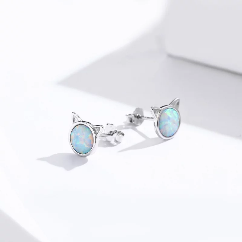 (image pour) Clous d'Oreilles Style PANDORA Étoile miaou - SCE538-Q - Afficher 5