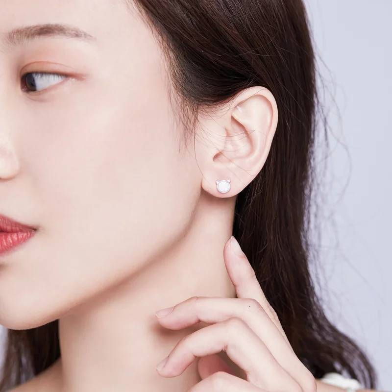 (image pour) Clous d'Oreilles Style PANDORA Étoile miaou - SCE538-Q - Afficher 6