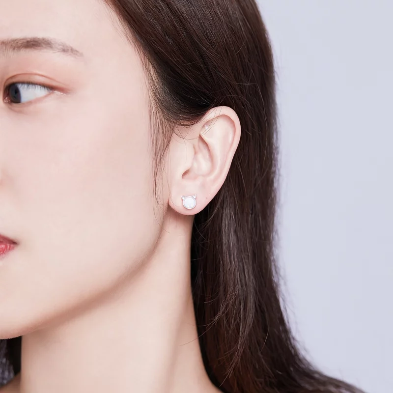 (image pour) Clous d'Oreilles Style PANDORA Étoile miaou - SCE538-Q - Afficher 7