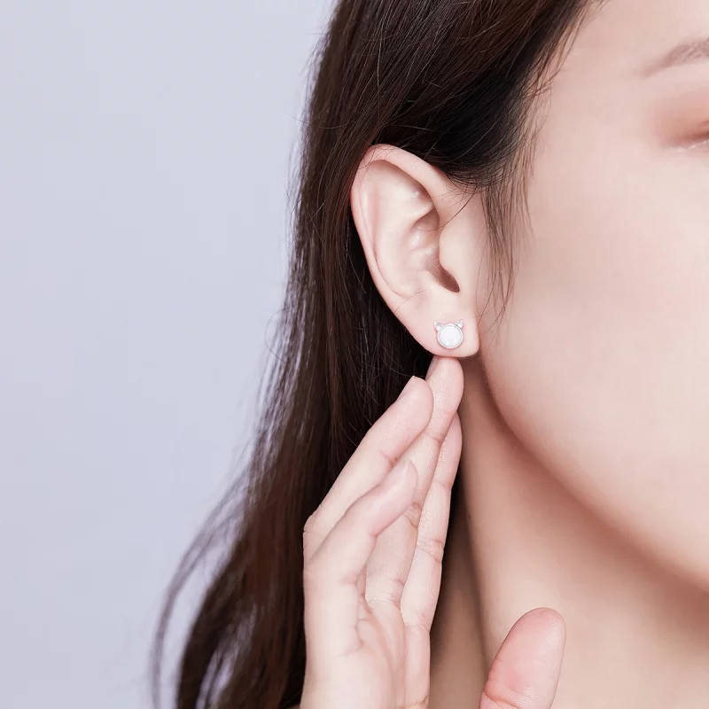 (image pour) Clous d'Oreilles Style PANDORA Étoile miaou - SCE538-Q - Afficher 8