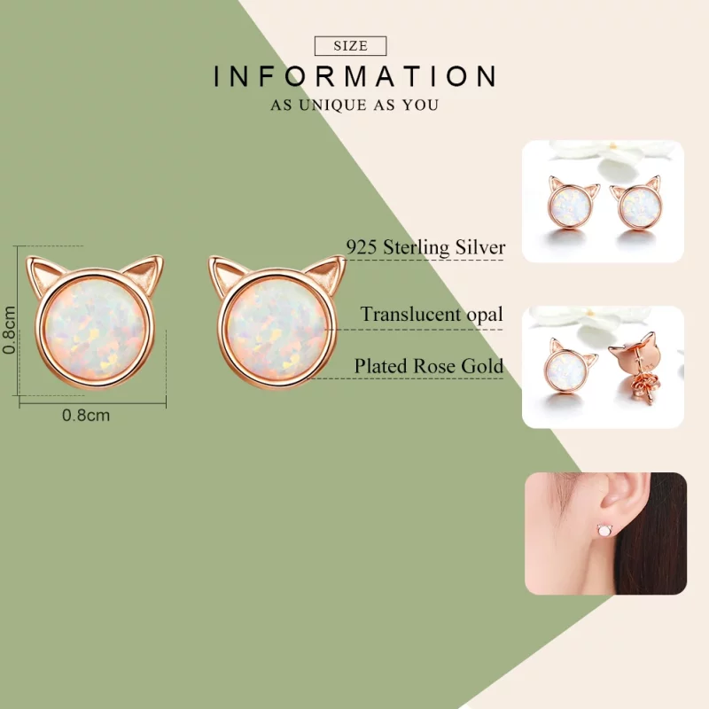 (image pour) Clous d'Oreilles Style PANDORA Étoile miaou - SCE538 - Afficher 2