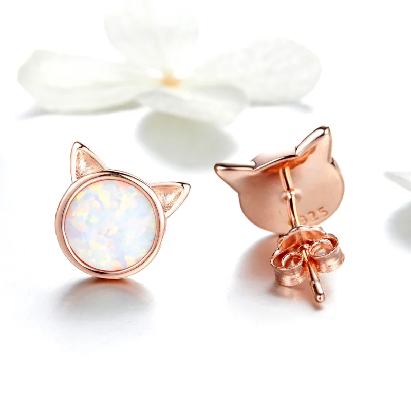 (image pour) Clous d'Oreilles Style PANDORA Étoile miaou - SCE538 - Afficher 4