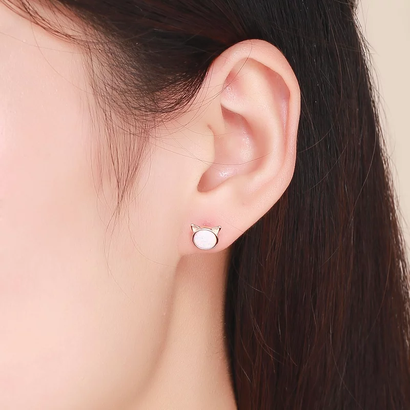 (image pour) Clous d'Oreilles Style PANDORA Étoile miaou - SCE538 - Afficher 5