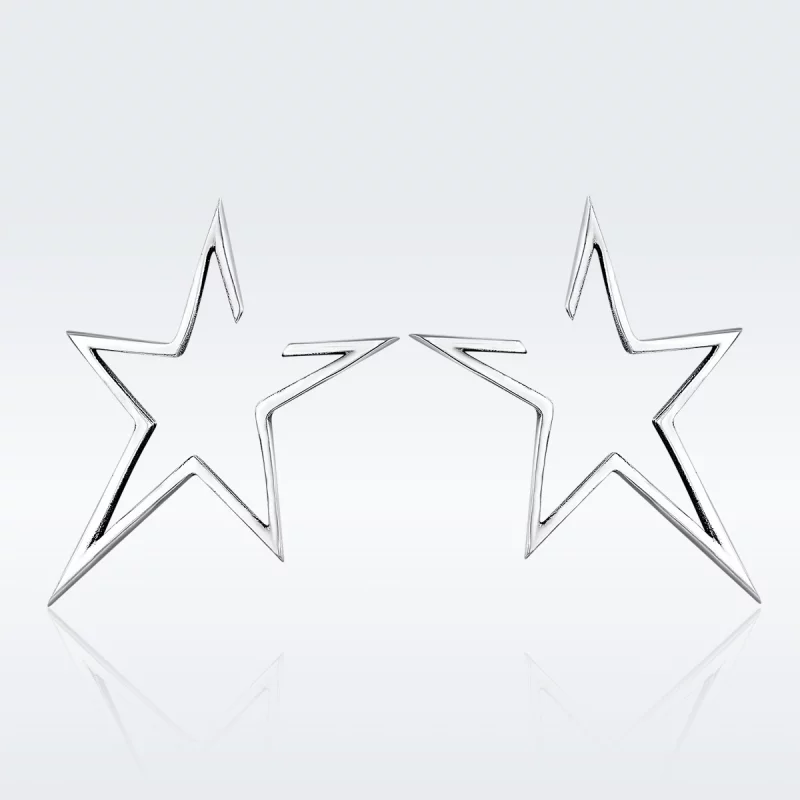 (image pour) Clous d'Oreilles Style PANDORA Étoile moderne - SCE107 - Afficher 4