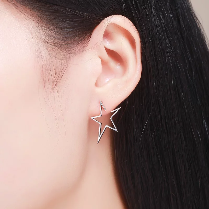 (image pour) Clous d'Oreilles Style PANDORA Étoile moderne - SCE107 - Afficher 8