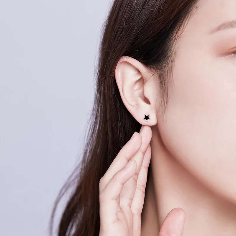 (image pour) Clous d'Oreilles Style PANDORA Étoiles - BSE275 - Afficher 5