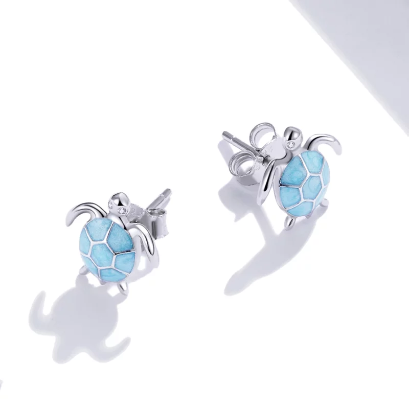 (image pour) Clous d'Oreilles Style PANDORA Tortue de mer - SCE1035 - Afficher 2