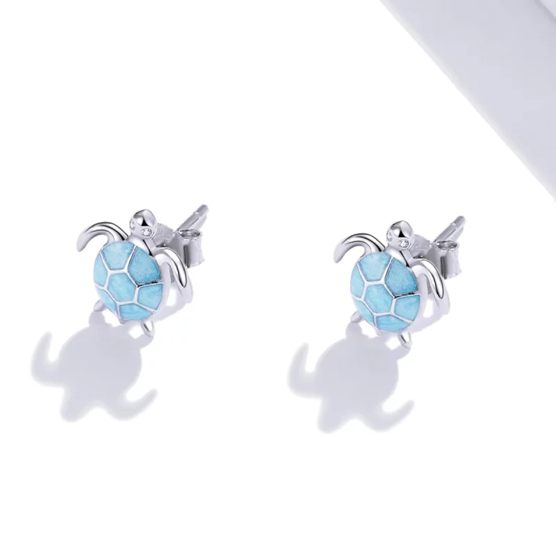(image pour) Clous d'Oreilles Style PANDORA Tortue de mer - SCE1035 - Afficher 3