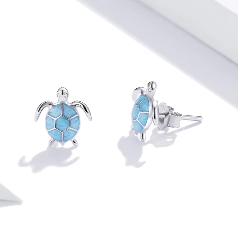 (image pour) Clous d'Oreilles Style PANDORA Tortue de mer - SCE1035 - Afficher 4