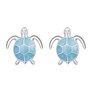(image pour) Clous d'Oreilles Style PANDORA Tortue de mer - SCE1035