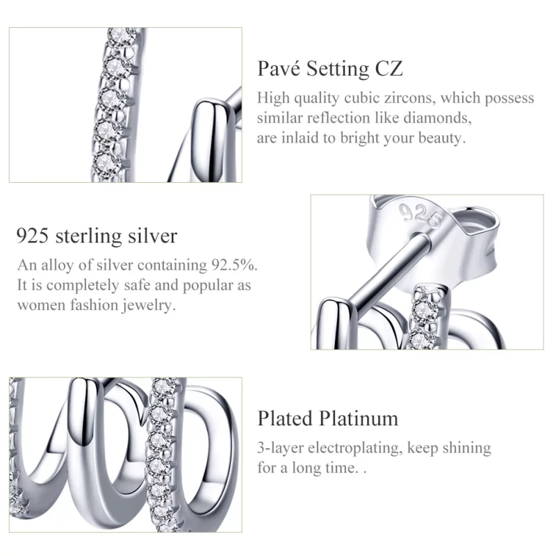 (image pour) Clous d'Oreilles Style PANDORA Tourner - SCE585 - Afficher 3