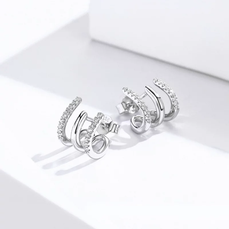 (image pour) Clous d'Oreilles Style PANDORA Tourner - SCE585 - Afficher 4