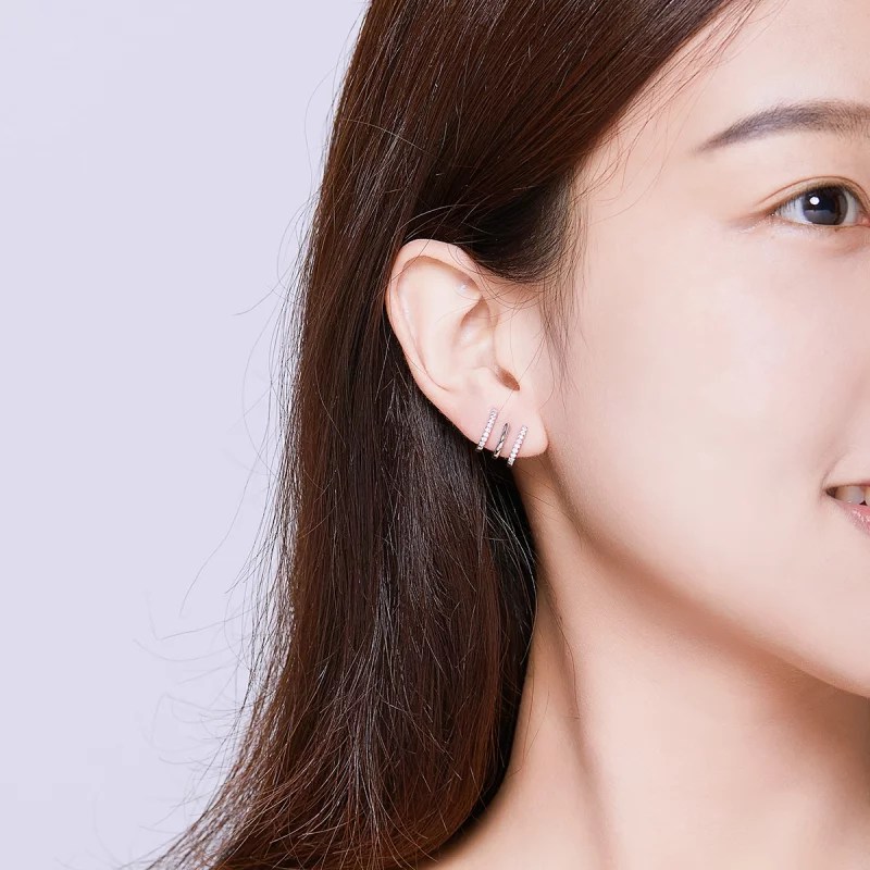 (image pour) Clous d'Oreilles Style PANDORA Tourner - SCE585 - Afficher 5