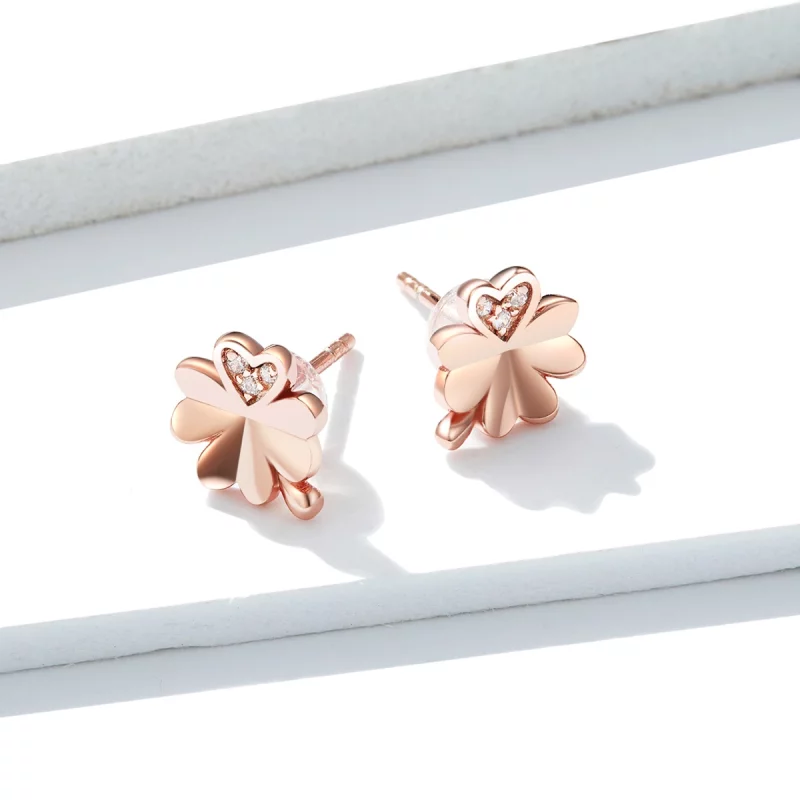 (image pour) Clous d'Oreilles Style PANDORA Trèfle - BSE233 - Afficher 2