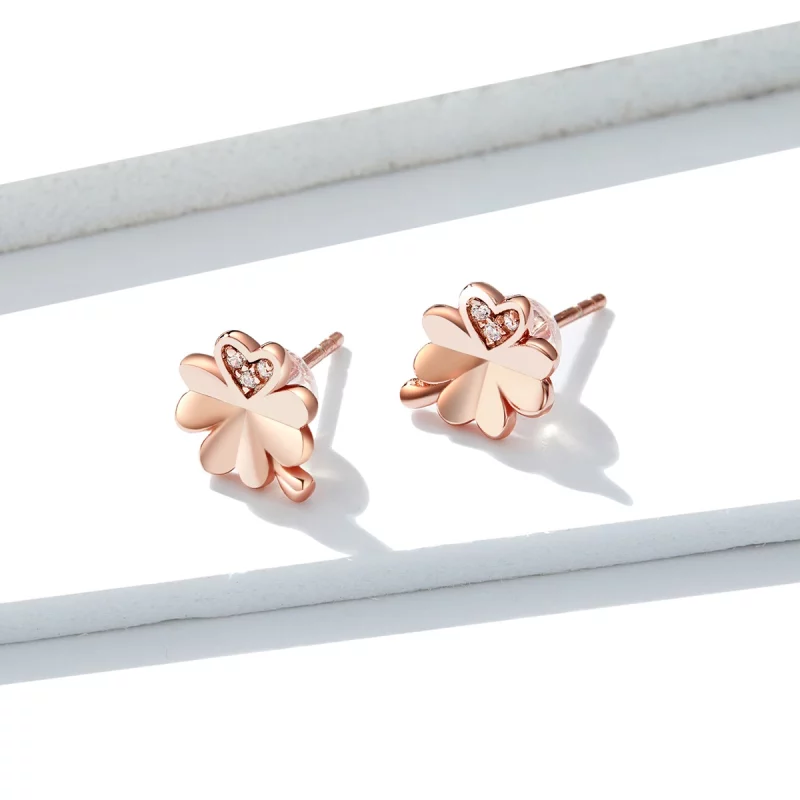 (image pour) Clous d'Oreilles Style PANDORA Trèfle - BSE233 - Afficher 3