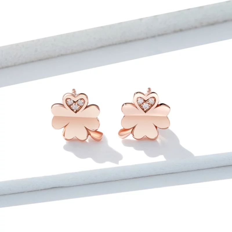 (image pour) Clous d'Oreilles Style PANDORA Trèfle - BSE233 - Afficher 4