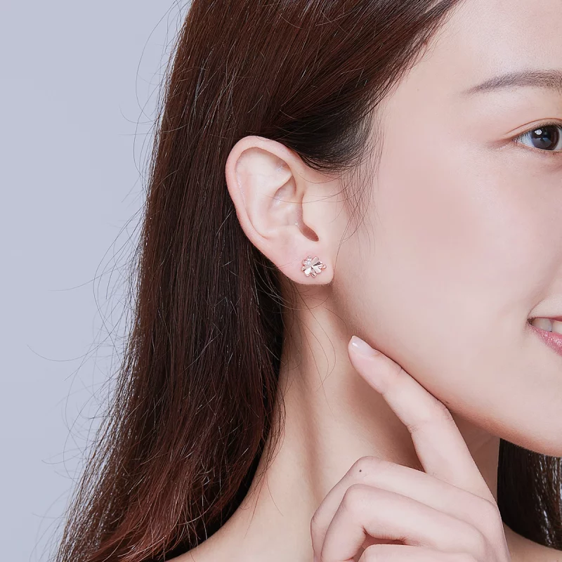 (image pour) Clous d'Oreilles Style PANDORA Trèfle - BSE233 - Afficher 5