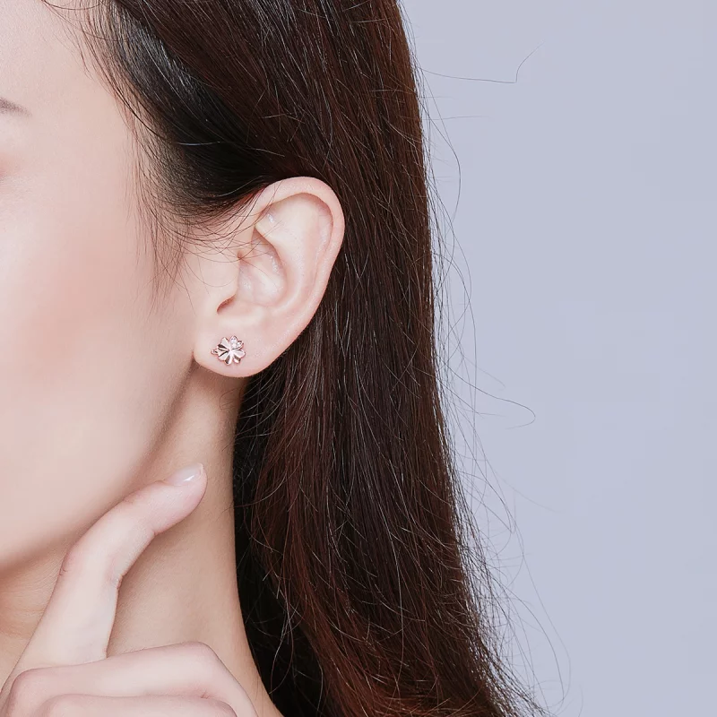 (image pour) Clous d'Oreilles Style PANDORA Trèfle - BSE233 - Afficher 6