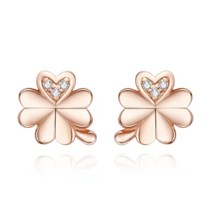 (image pour) Clous d'Oreilles Style PANDORA Trèfle - BSE233