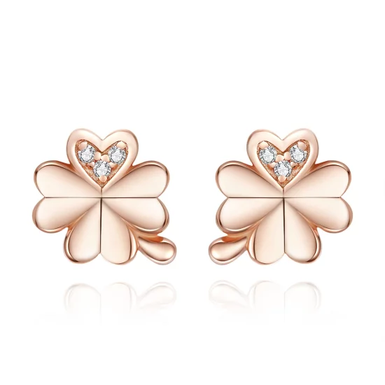 (image pour) Clous d'Oreilles Style PANDORA Trèfle - BSE233