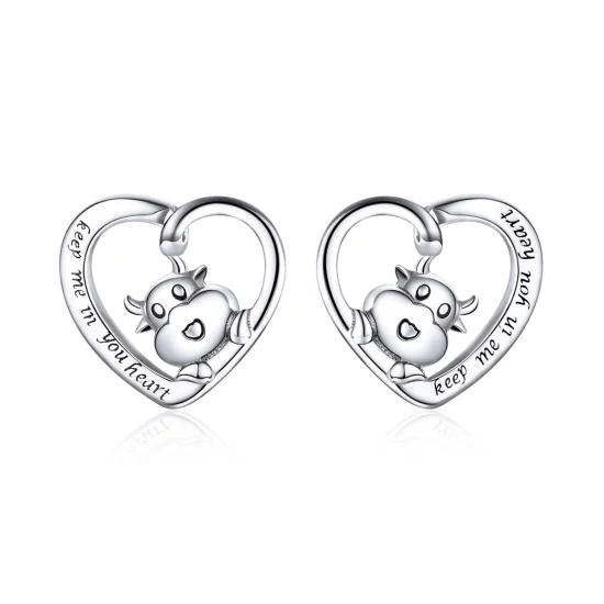 (image pour) Clous d'Oreilles Style PANDORA Vache mignonne - SCE984