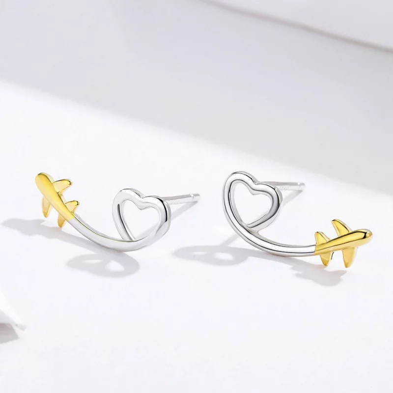 (image pour) Clous d'Oreilles Style PANDORA Voler vers l'amour - SCE632 - Afficher 2
