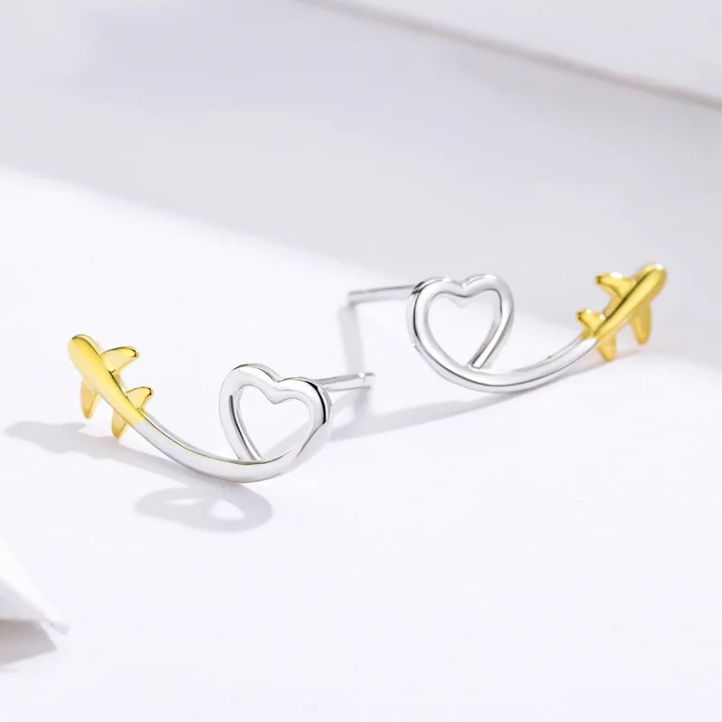 (image pour) Clous d'Oreilles Style PANDORA Voler vers l'amour - SCE632 - Afficher 4