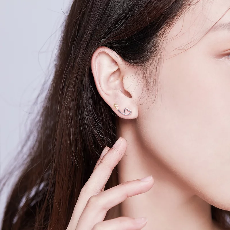 (image pour) Clous d'Oreilles Style PANDORA Voler vers l'amour - SCE632 - Afficher 5