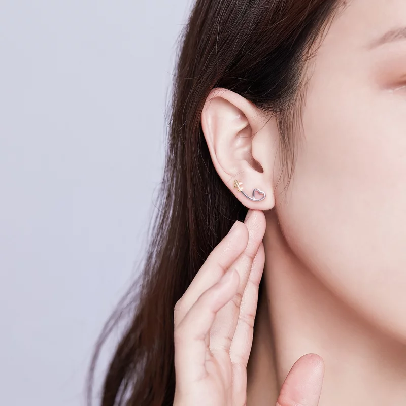 (image pour) Clous d'Oreilles Style PANDORA Voler vers l'amour - SCE632 - Afficher 7