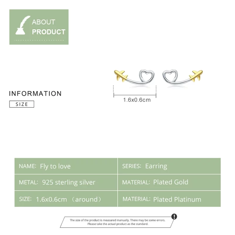 (image pour) Clous d'Oreilles Style PANDORA Voler vers l'amour - SCE632 - Afficher 8