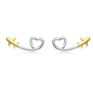 Clous d'Oreilles Style PANDORA Voler vers l'amour - SCE632 (image pour) Clous d'Oreilles Style PANDORA Voler vers l'amour - SCE632