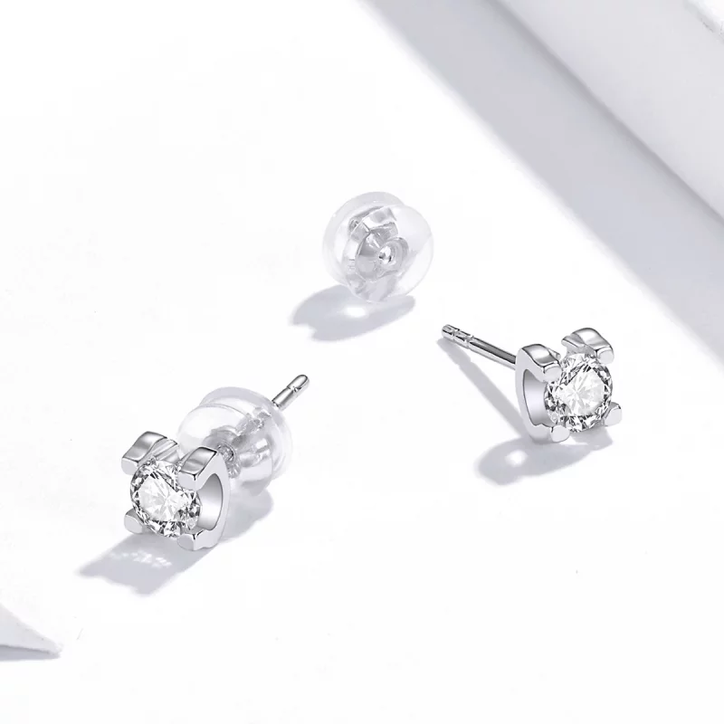 (image pour) Clous d'Oreilles Style PANDORA Zircon simple - SCE974 - Afficher 3