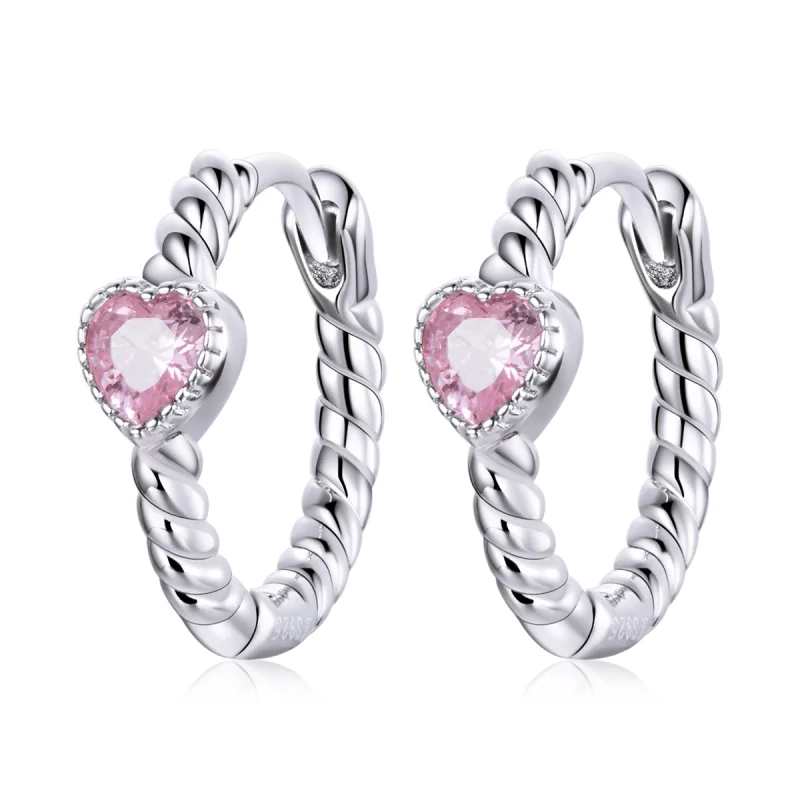 (image pour) Créoles Style PANDORA Amour pur - SCE1081