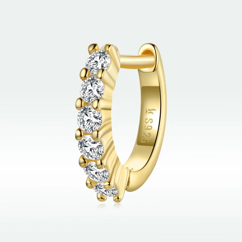 (image pour) Créoles Style PANDORA Blanc brillant - SCE1103 - Afficher 4