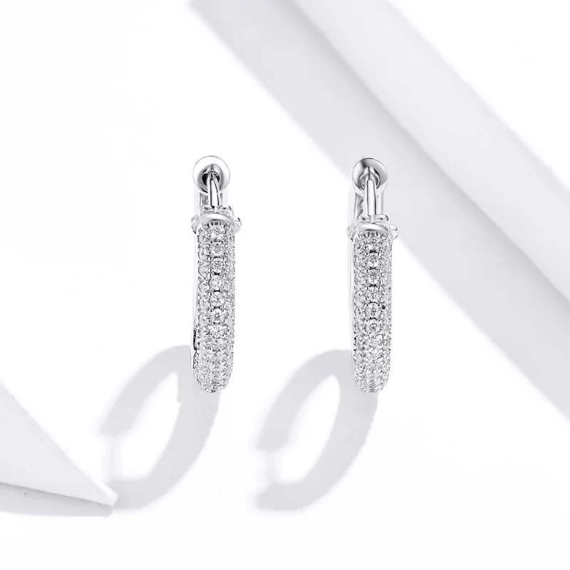 (image pour) Créoles Style PANDORA Brillant - BSE300 - Afficher 3