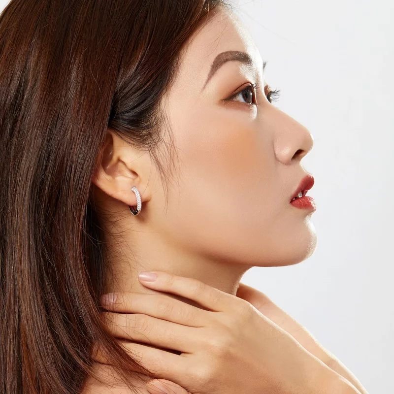 (image pour) Créoles Style PANDORA Brillant - BSE300 - Afficher 7