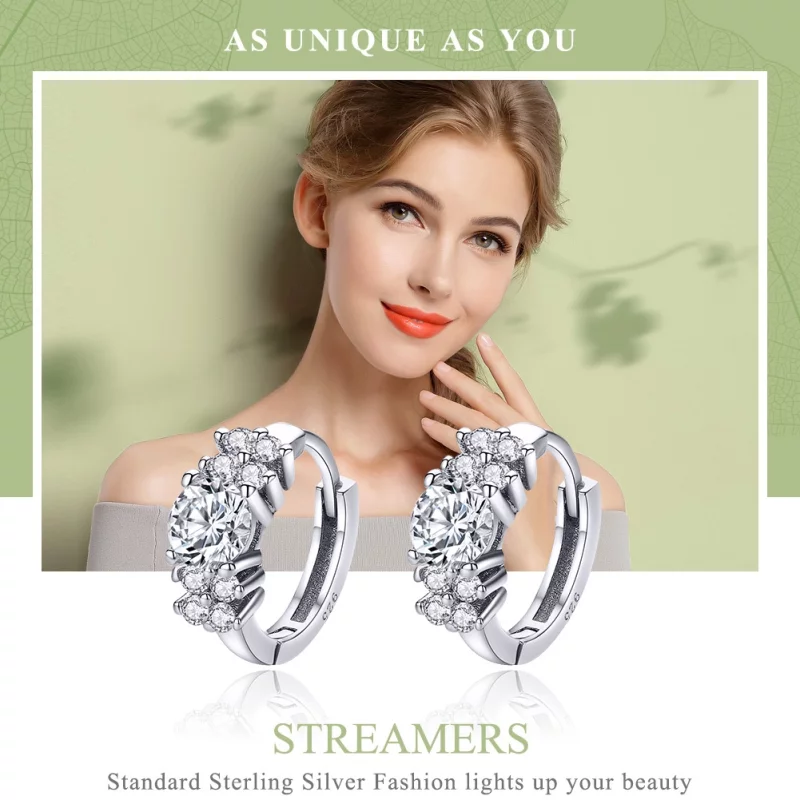(image pour) Créoles Style PANDORA Éclat romantique - SCE485 - Afficher 2