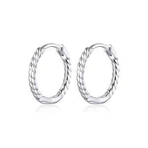 (image pour) Créoles Style PANDORA Corde de chanvre circulaire - SCE841