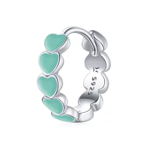 (image pour) Créoles Style PANDORA Cœurs - SCE1052-TQ