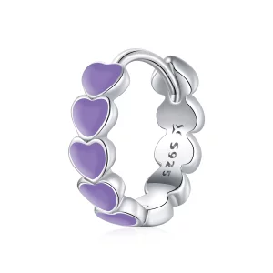 (image pour) Créoles Style PANDORA Cœurs - SCE1052-VT