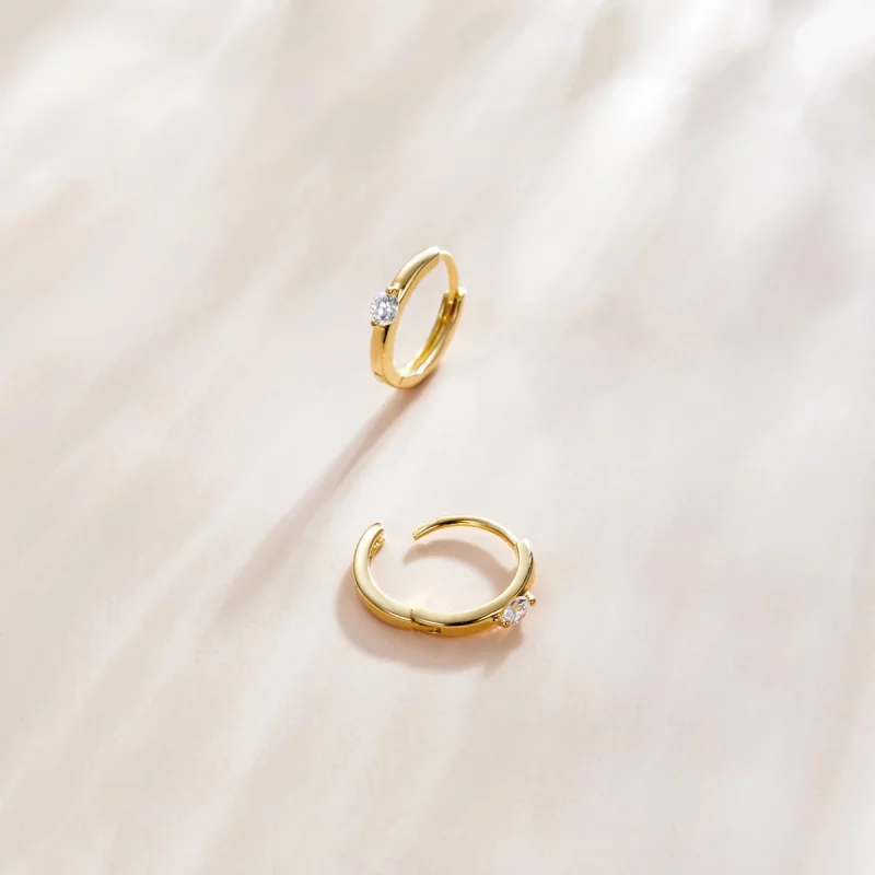 (image pour) Créoles Style PANDORA Diamant brillant - SCE1050-B - Afficher 3