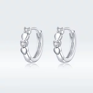 (image pour) Créoles Style PANDORA Forme de coeur - SCE777