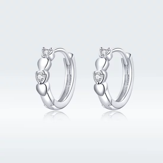 (image pour) Créoles Style PANDORA Forme de coeur - SCE777