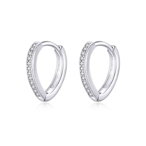 (image pour) Créoles Style PANDORA Forme de coeur - SCE868