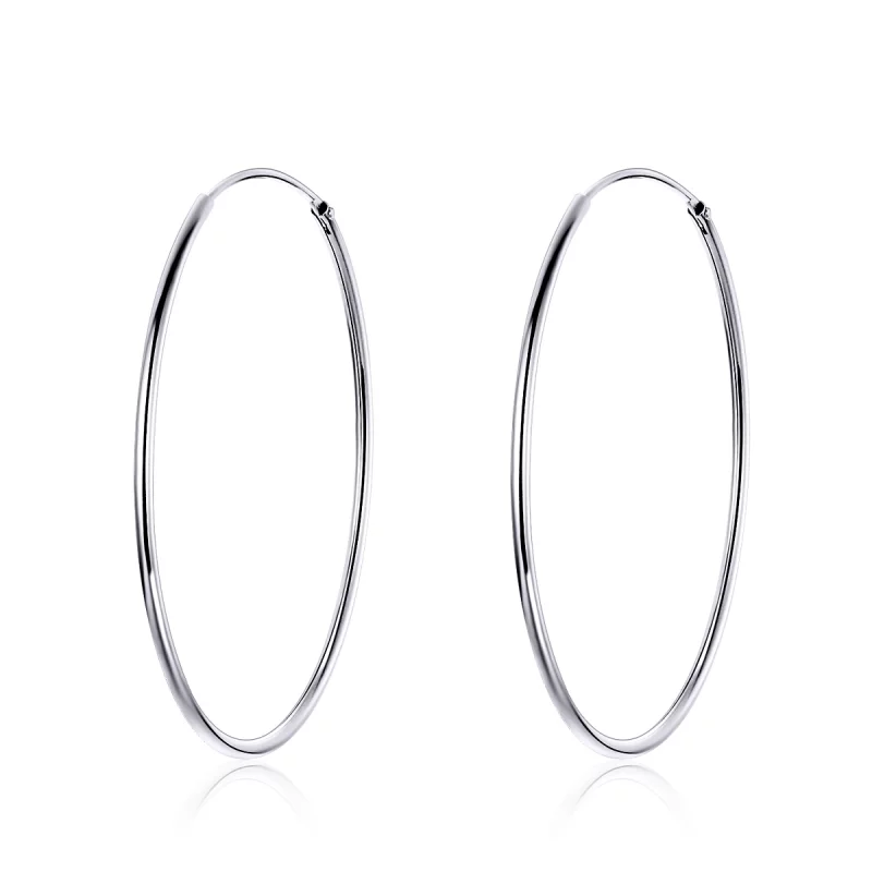 (image pour) Créoles Style PANDORA Grande Boucle D'Oreille - SCE598