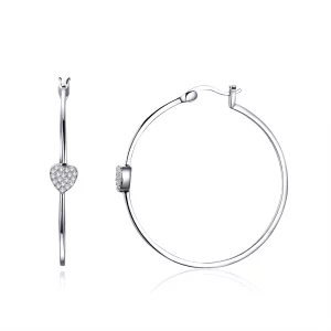(image pour) Créoles Style PANDORA Je t'aime - SCE518