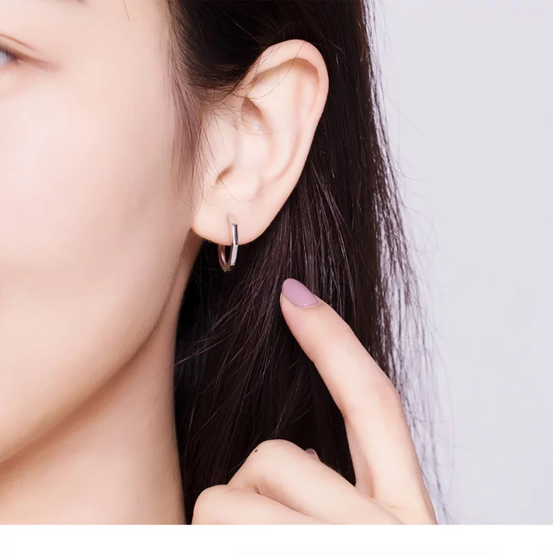 (image pour) Créoles Style PANDORA Ligne simple - SCE622 - Afficher 7