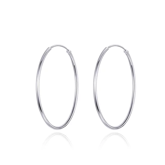 (image pour) Créoles Style PANDORA Ligne simple - SCE710